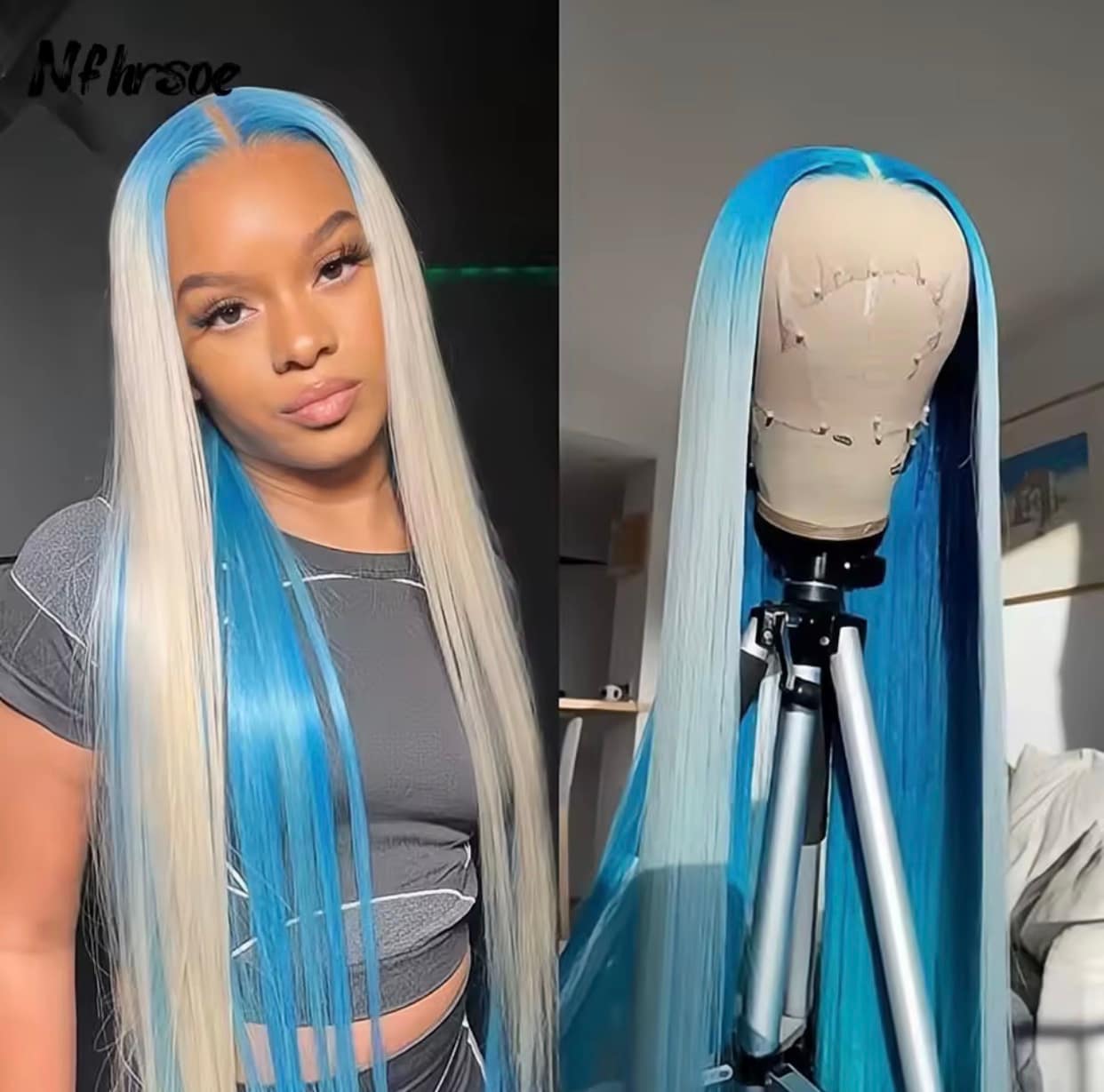 Highlight Grey Pink orange Colored 13x4 Lace Front Human Hair Wig For Women Cosplay Long Straight Lace Frontal Wig - Image 3