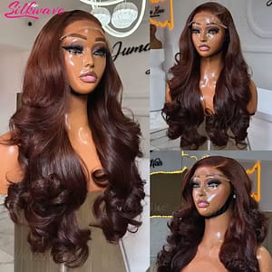 Body Wave Chocolate Brown Lace Front Wig 100% Human Hair HD Transparent Lace Frontal Wig Colored Lace Front Wigs Preplucked