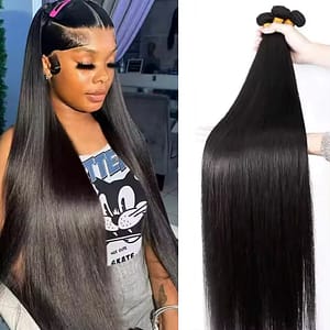 Luna 100% Human Hair Bundles 12A Brazilian Raw Hair Weave Bundles 26 30 38 40 Inch Straight Human Hair Bundles Hair Extensions