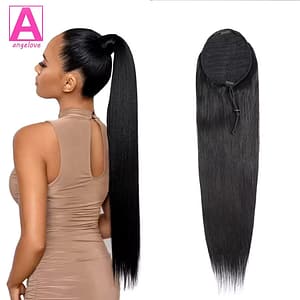 Ponytail Human Hair Extensions With Clip 10"-26" Add Media Add Contact Form VisualCode Paragraph100gram Natural Color Straight Human Hair Drawstring Ponytail For Women 1 Piece