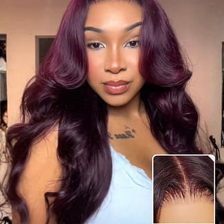 Lace Frontal Purple Black, Hair Texture Loose Wave Lace Design13x4 Pre-Everything