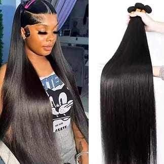 Luna 100% Human Hair Bundles 12A Brazilian Raw Hair Weave Bundles 26 30 38 40 Inch Straight Human Hair Bundles Hair Extensions