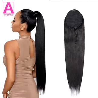 Ponytail Human Hair Extensions With Clip 10"-26" Add Media Add Contact Form VisualCode Paragraph100gram Natural Color Straight Human Hair Drawstring Ponytail For Women 1 Piece