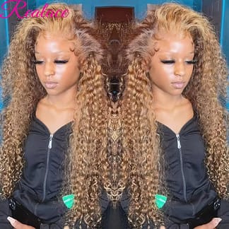 Highlight Wig Human Hair Deep Wave Frontal Wig Hd Lace Wig 13x6 Human Hair Water Wave Wigs Curly Lace Front Human Hair Wig