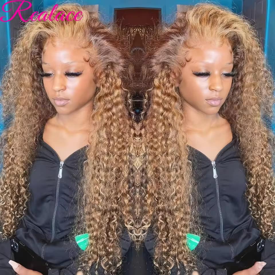 Highlight Wig Human Hair Deep Wave Frontal Wig Hd Lace Wig 13x6 Human Hair Water Wave Wigs Curly Lace Front Human Hair Wig